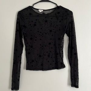 Sheer black going out top